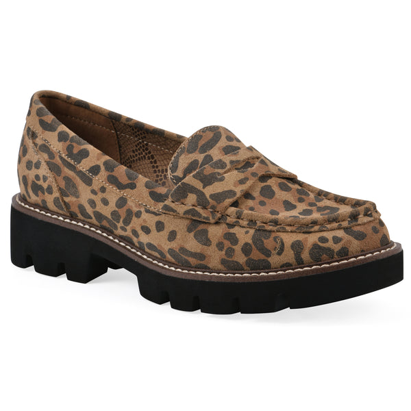 summit by white mountain Gunner Loafer - Brown Leopard Suede