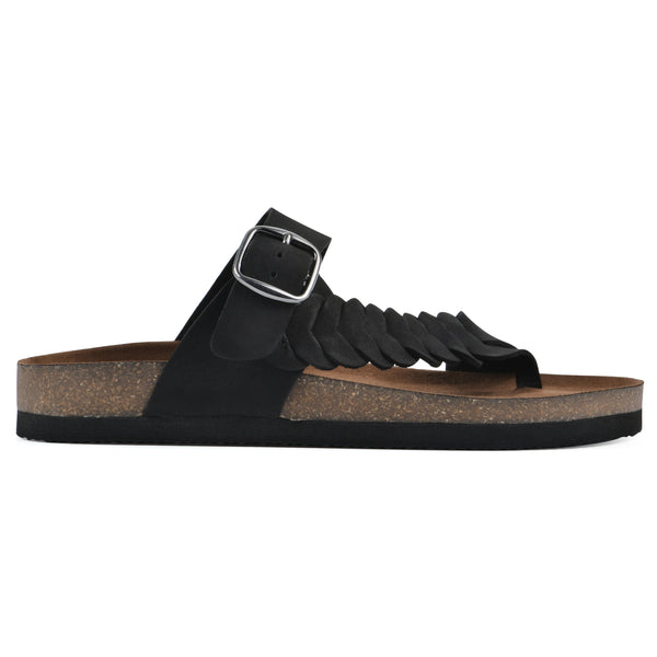 Summit By White Mountain Happier Footbeds Sandal - Black Leather