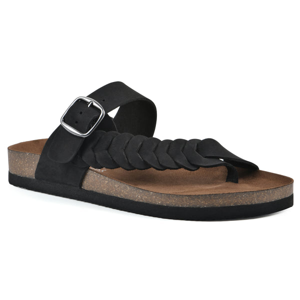 summit by white mountain Happier Footbeds Sandal - Black Leather