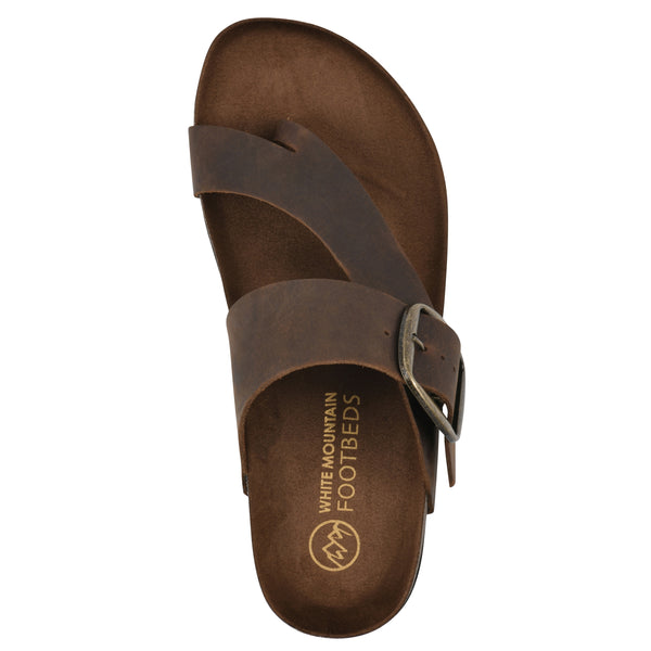 Summit By White Mountain Harley Footbeds Sandal - Brown Leather