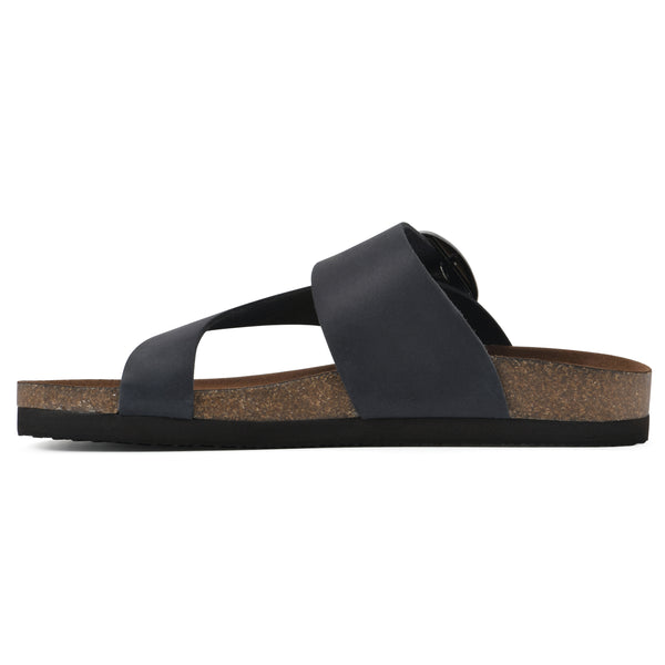 Summit By White Mountain Harley Footbeds Sandal - Navy Leather