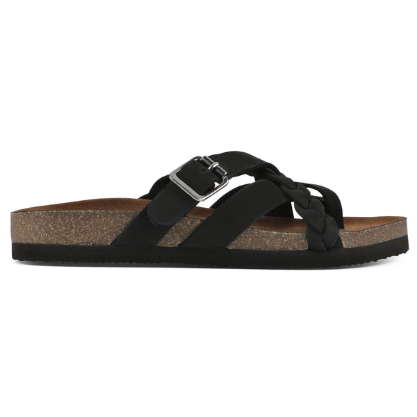 Summit By White Mountain Harrington Footbeds Sandal - Black Leather