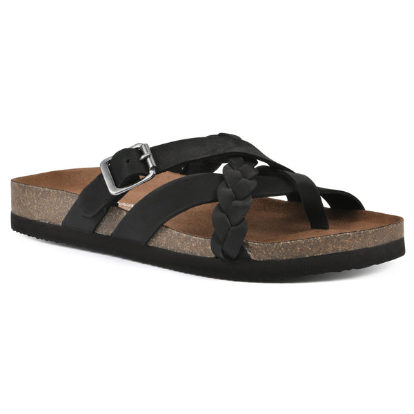 summit by white mountain Harrington Footbeds Sandal - Black Leather