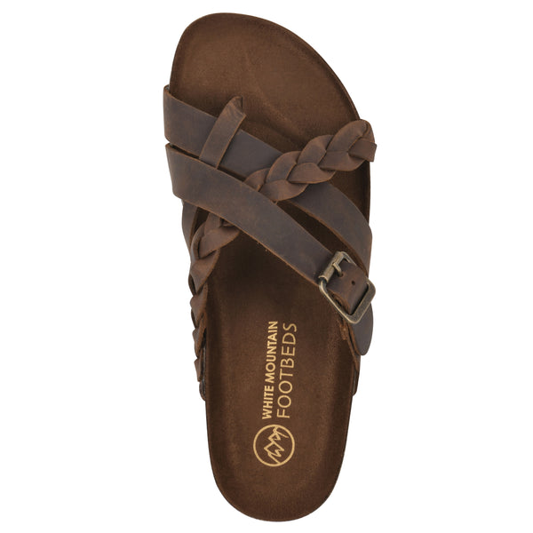 Summit By White Mountain Harrington Footbeds Sandal - Brown Leather