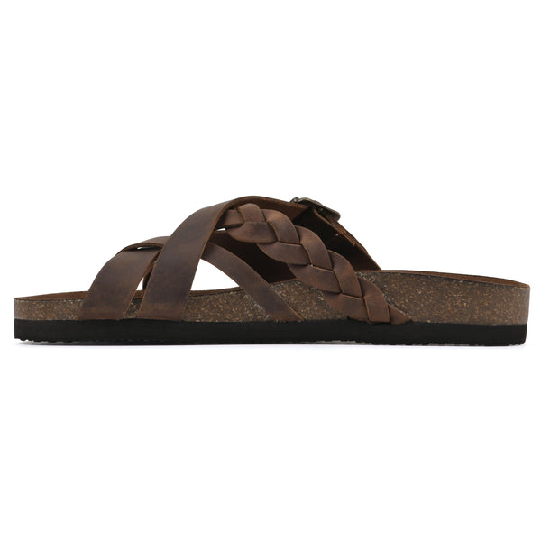 Summit By White Mountain Harrington Footbeds Sandal - Brown Leather
