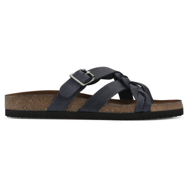 Summit By White Mountain Harrington Footbeds Sandal - Navy Leather