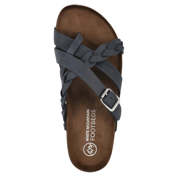 Summit By White Mountain Harrington Footbeds Sandal - Navy Leather