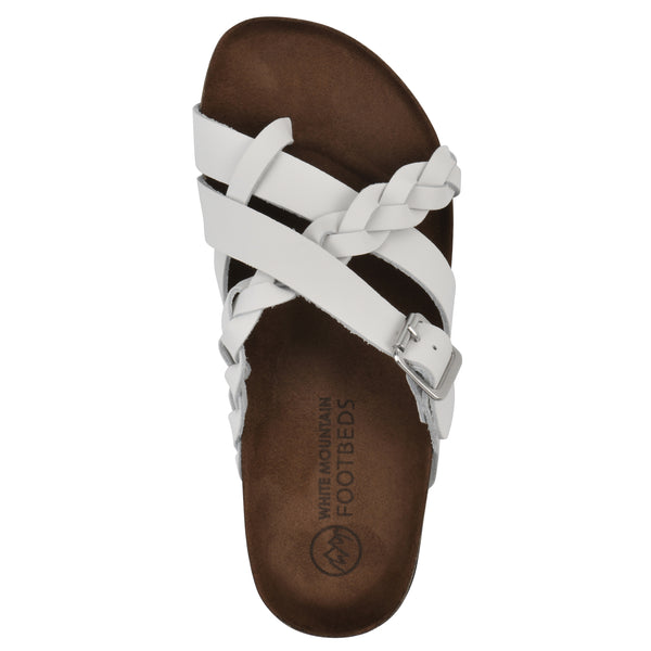 Summit By White Mountain Harrington Footbeds Sandal - White Leather