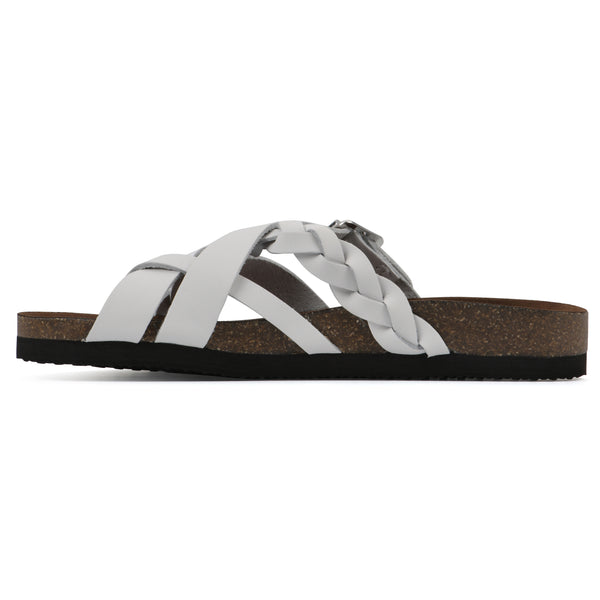 Summit By White Mountain Harrington Footbeds Sandal - White Leather