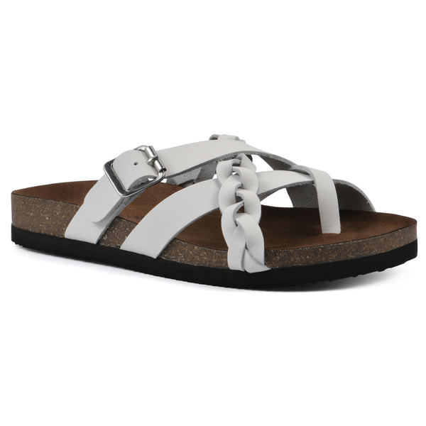 summit by white mountain Harrington Footbeds Sandal - White Leather