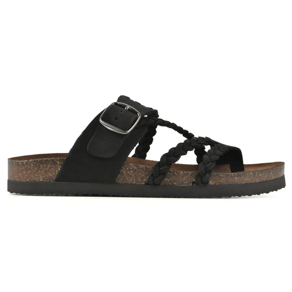 Summit By White Mountain Hayleigh Footbeds Sandal - Black Leather