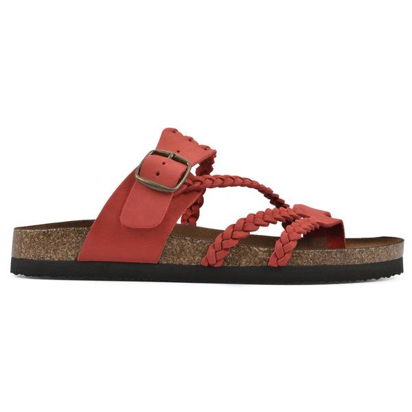 Summit By White Mountain Hayleigh Footbeds Sandal - Red Leather