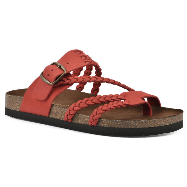 summit by white mountain Hayleigh Footbeds Sandal - Red Leather