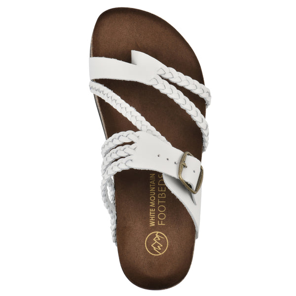 Summit By White Mountain Hayleigh Footbeds Sandal - White Leather