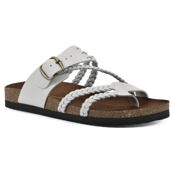 summit by white mountain Hayleigh Footbeds Sandal - White Leather