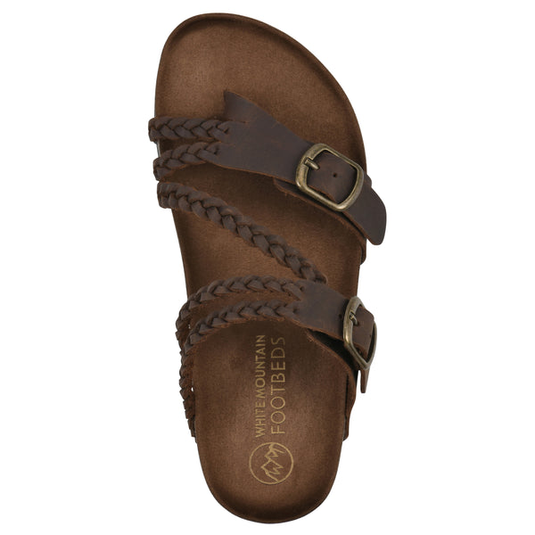 Summit By White Mountain Haziest Footbeds Sandal - Brown Leather