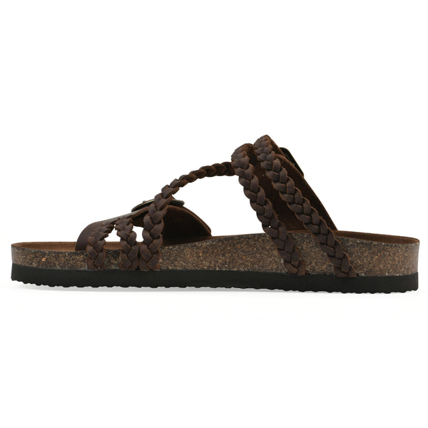 Summit By White Mountain Haziest Footbeds Sandal - Brown Leather