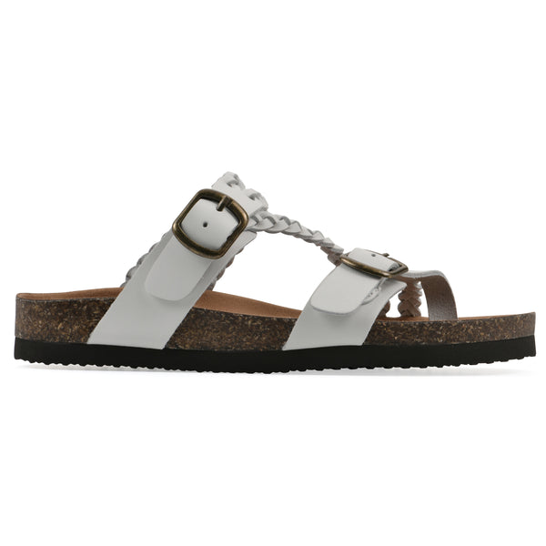 Summit By White Mountain Haziest Footbeds Sandal - White Leather