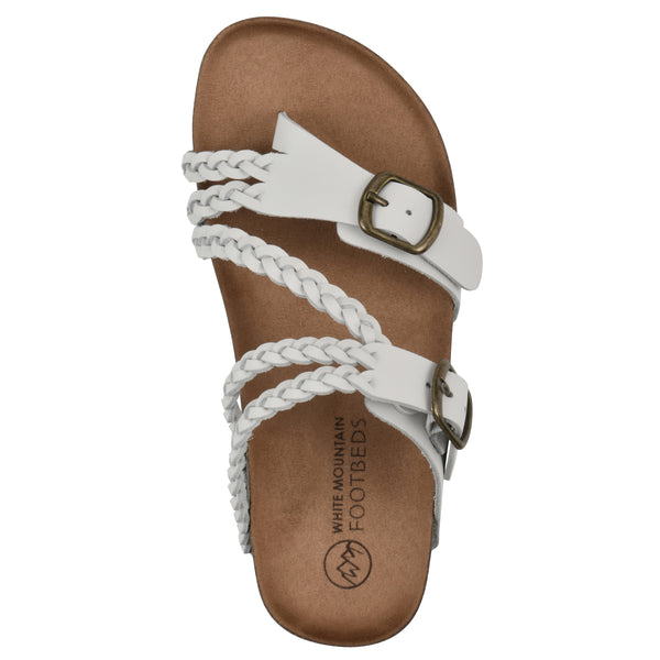 Summit By White Mountain Haziest Footbeds Sandal - White Leather