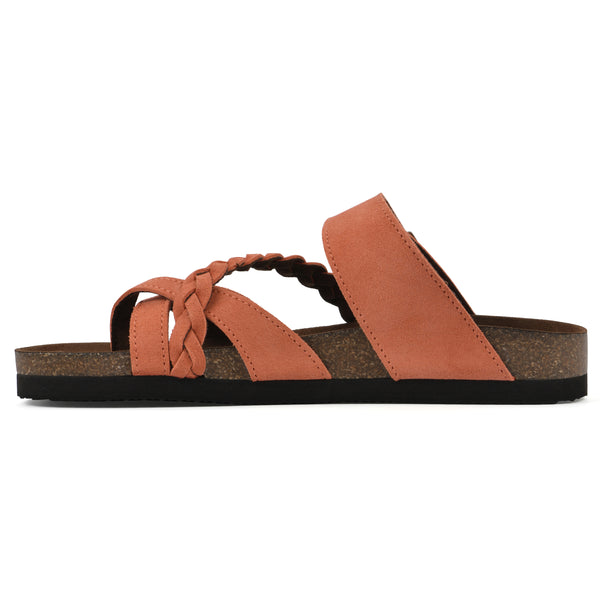 Summit By White Mountain Hazy Footbeds Sandal - Aperol Spritz Suede
