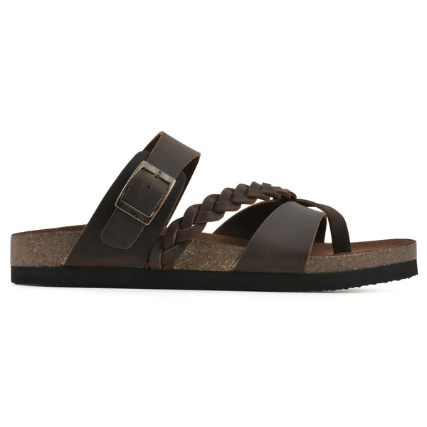 Summit By White Mountain Hazy Footbeds Sandal - Brown Leather