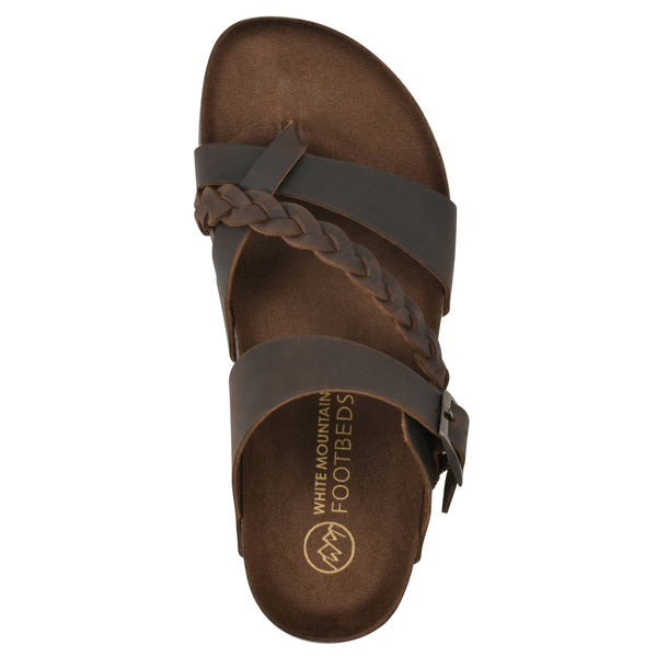 Summit By White Mountain Hazy Footbeds Sandal - Brown Leather