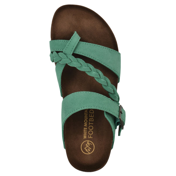 Summit By White Mountain Hazy Footbeds Sandal - Classic Green Suede