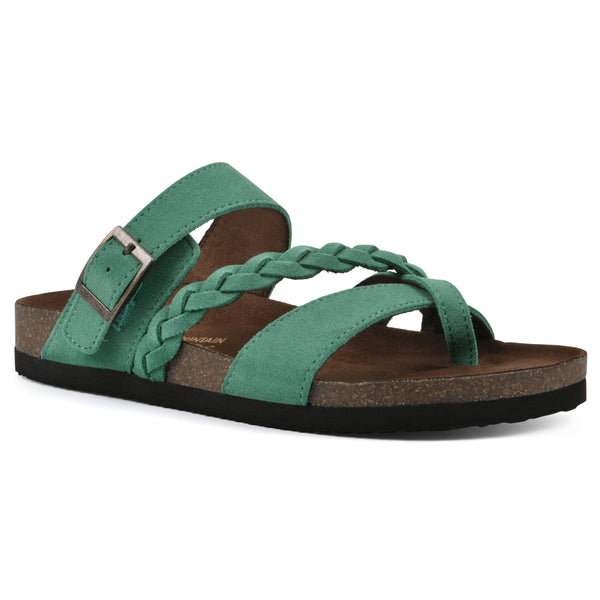 summit by white mountain Hazy Footbeds Sandal - Classic Green Suede