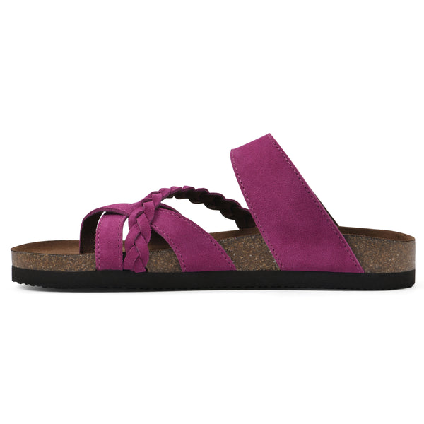 Summit By White Mountain Hazy Footbeds Sandal - Purple Rain Suede