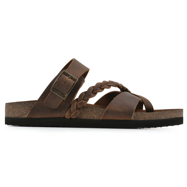 Summit By White Mountain Hazy Footbeds Sandal - Whiskey Leather