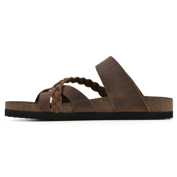 Summit By White Mountain Hazy Footbeds Sandal - Whiskey Leather