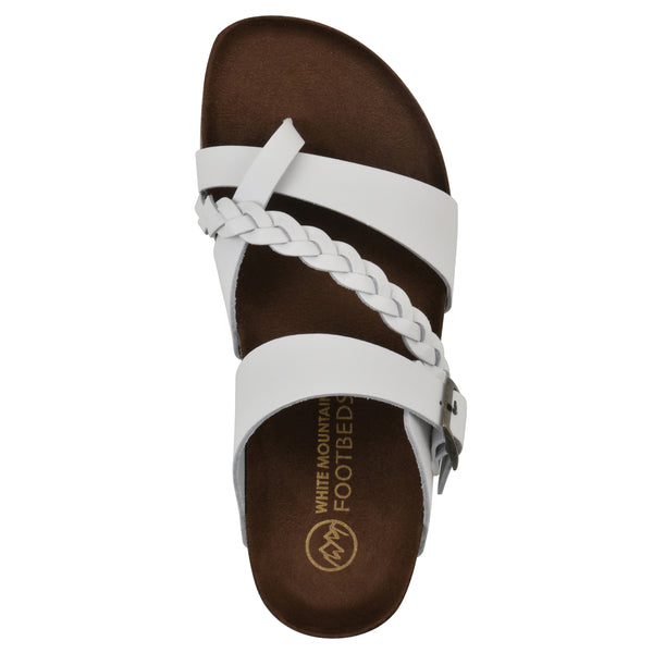 Summit By White Mountain Hazy Footbeds Sandal - White Leather