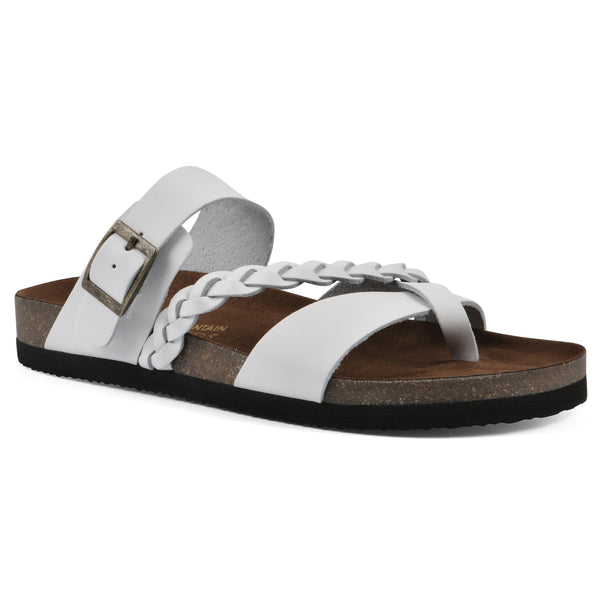 summit by white mountain Hazy Footbeds Sandal - White Leather