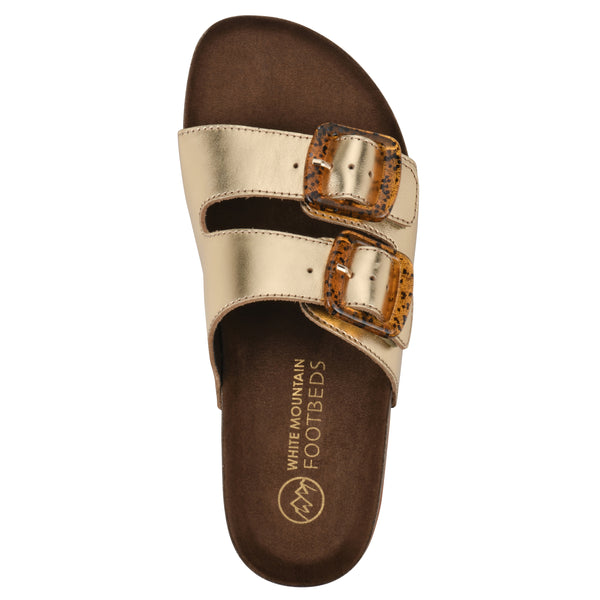 Summit By White Mountain Helga Footbeds Sandal - Antique Gold Leather