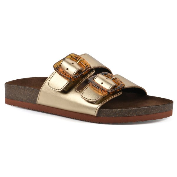 summit by white mountain Helga Footbeds Sandal - Antique Gold Leather