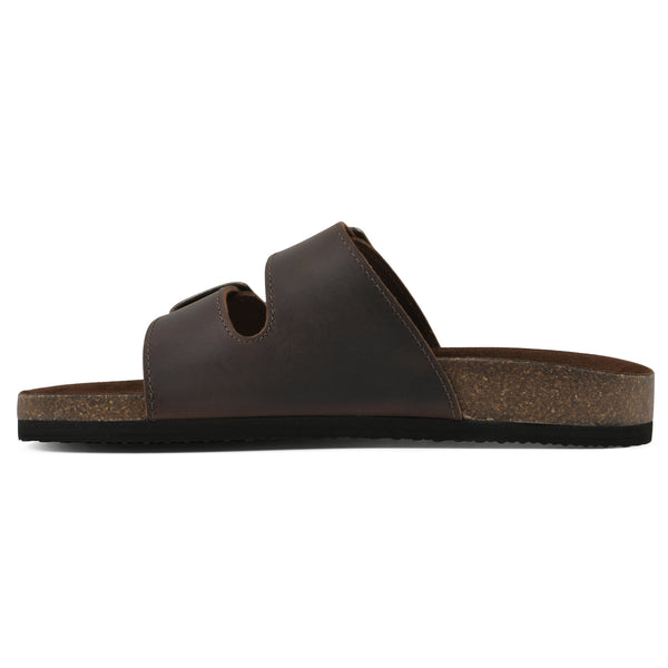 Summit By White Mountain Helga Footbeds Sandal - Brown Leather