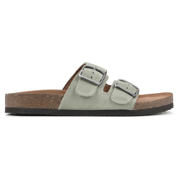 Summit By White Mountain Helga Footbeds Sandal - Sage Green Suede