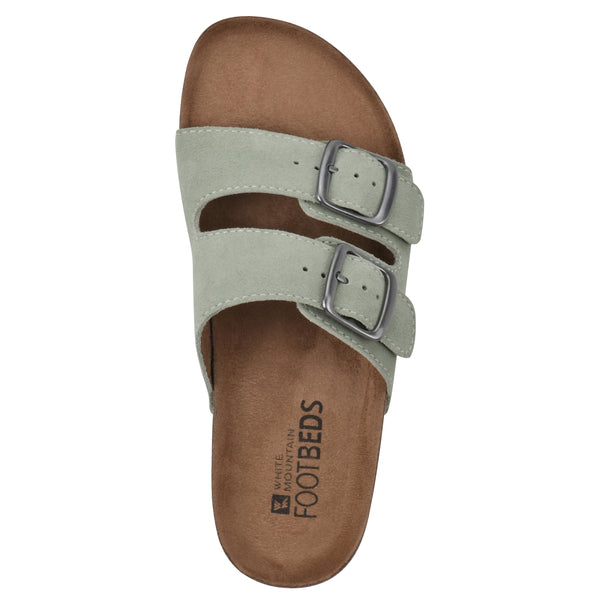 Summit By White Mountain Helga Footbeds Sandal - Sage Green Suede