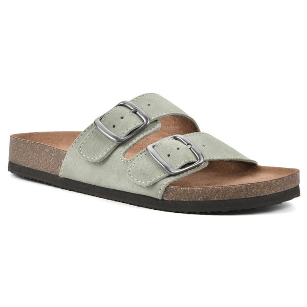 summit by white mountain Helga Footbeds Sandal - Sage Green Suede