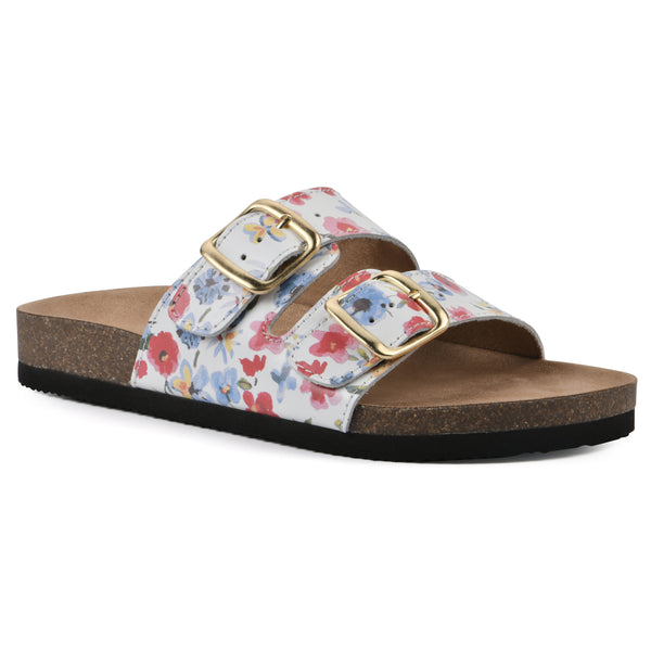 summit by white mountain Helga Footbeds Sandal - White Floral Leather