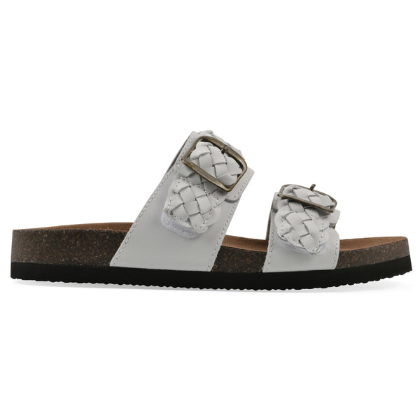 Summit By White Mountain Hey Hey Footbeds Sandal - White Leather
