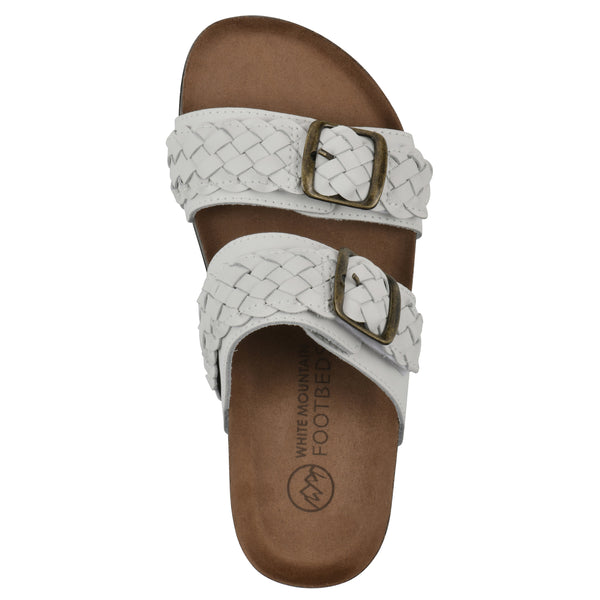 Summit By White Mountain Hey Hey Footbeds Sandal - White Leather