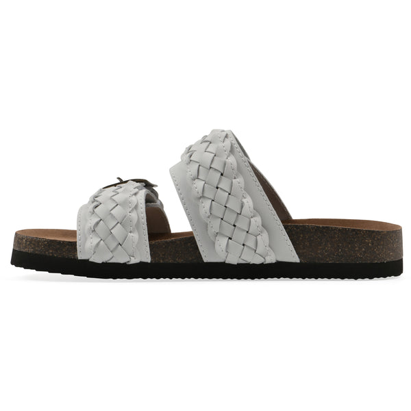 Summit By White Mountain Hey Hey Footbeds Sandal - White Leather