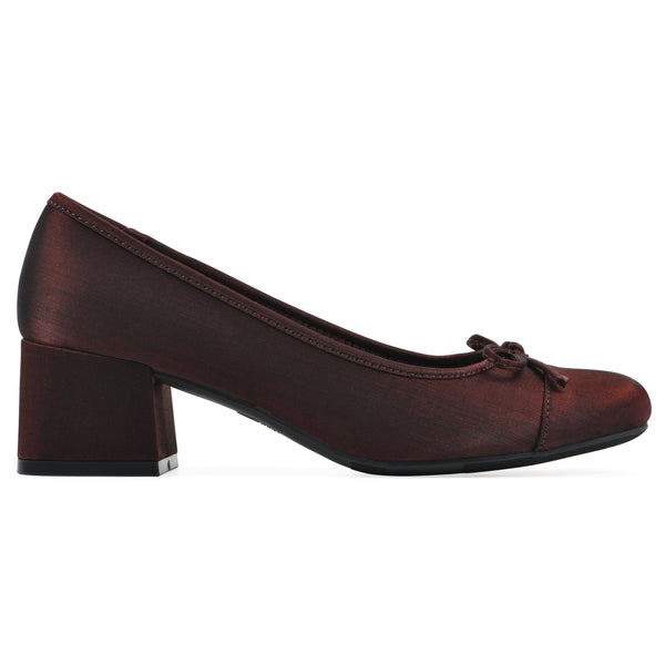 Summit By White Mountain Lately Heel - Merlot Shimmer Fabric