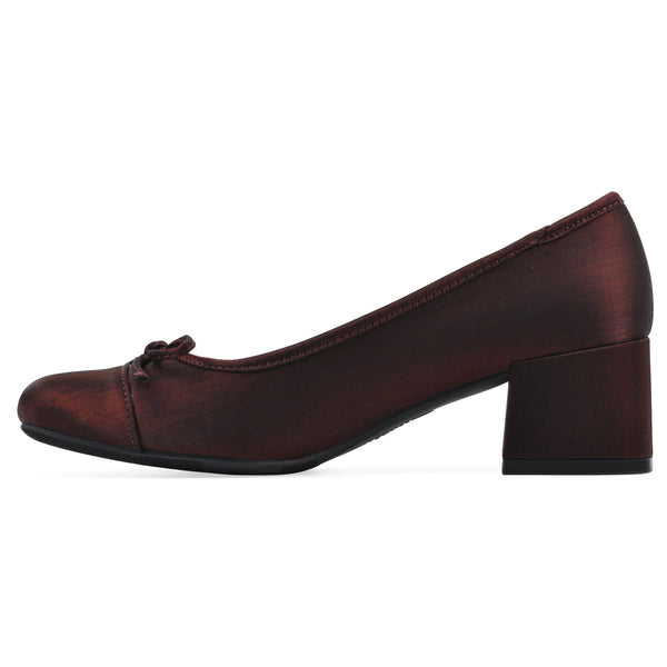 Summit By White Mountain Lately Heel - Merlot Shimmer Fabric