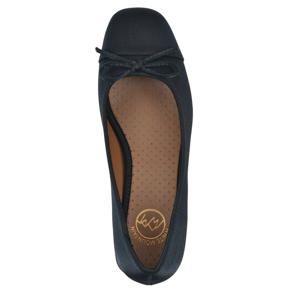 Summit By White Mountain Lately Heel - Midnight Blue Shimmer Fabric