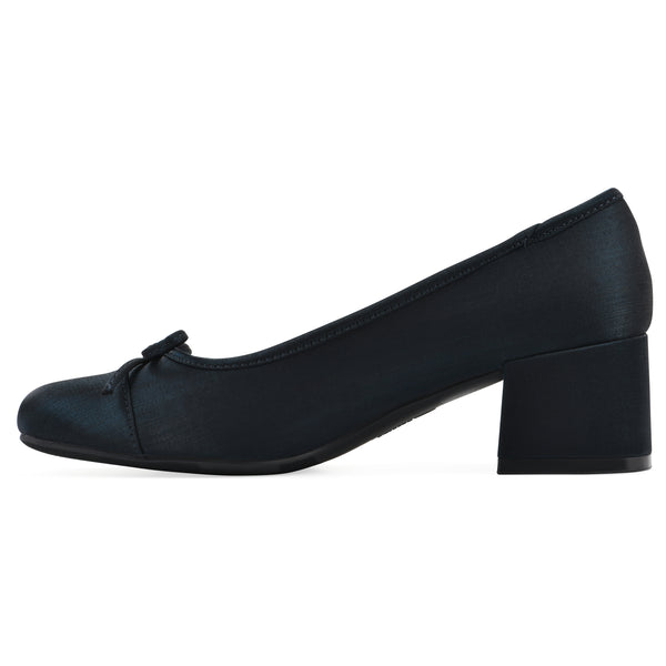 Summit By White Mountain Lately Heel - Midnight Blue Shimmer Fabric