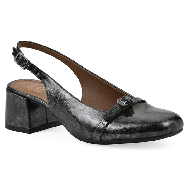 summit by white mountain Later Slingback Heel - Pewter Patent