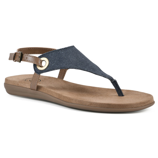 summit by white mountain London Sandal - Denim Blue Fabric