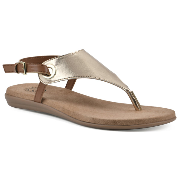 summit by white mountain London Sandal - Gold Metallic
